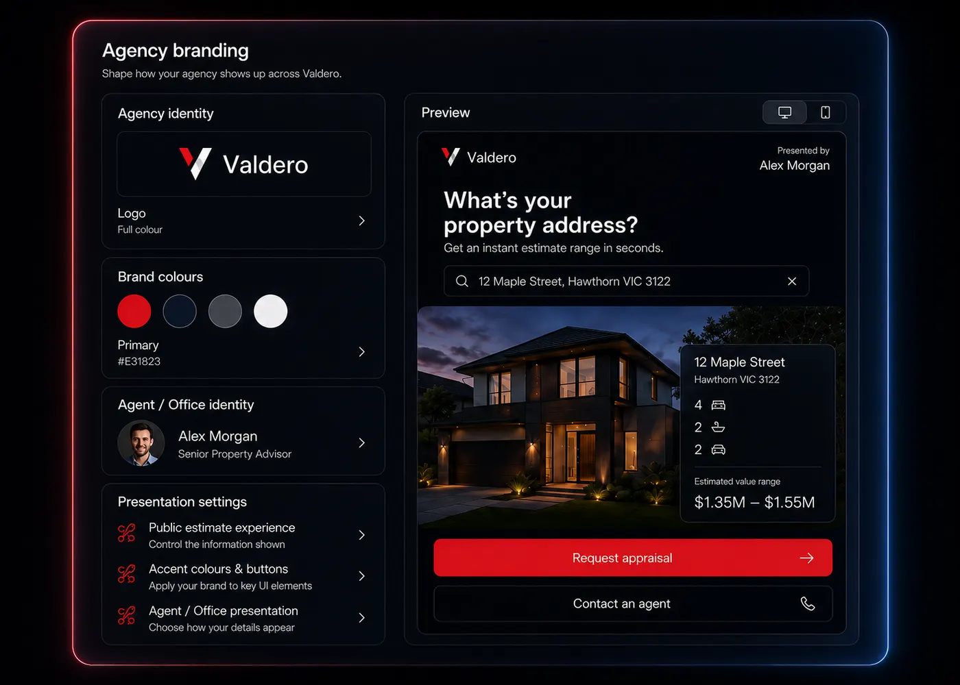 Valdero agency branding visual